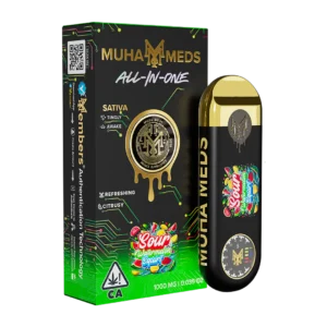 Magic Sour Watermelon Squirt 1g disposable vape by Muha Meds, featuring a delicious sour watermelon flavor, smooth hits, and high-quality cannabis extract.