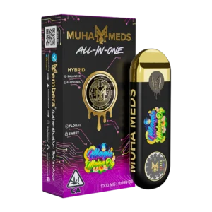 Magic Lemon OG 1g disposable vape by Muha Meds, Indica strain, flavorful lemon-infused cannabis experience