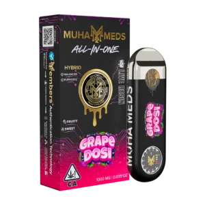 Grape Dosi 1g disposable vape cart – premium cannabis distillate, smooth grape-flavored sativa experience, perfect for on-the-go use.