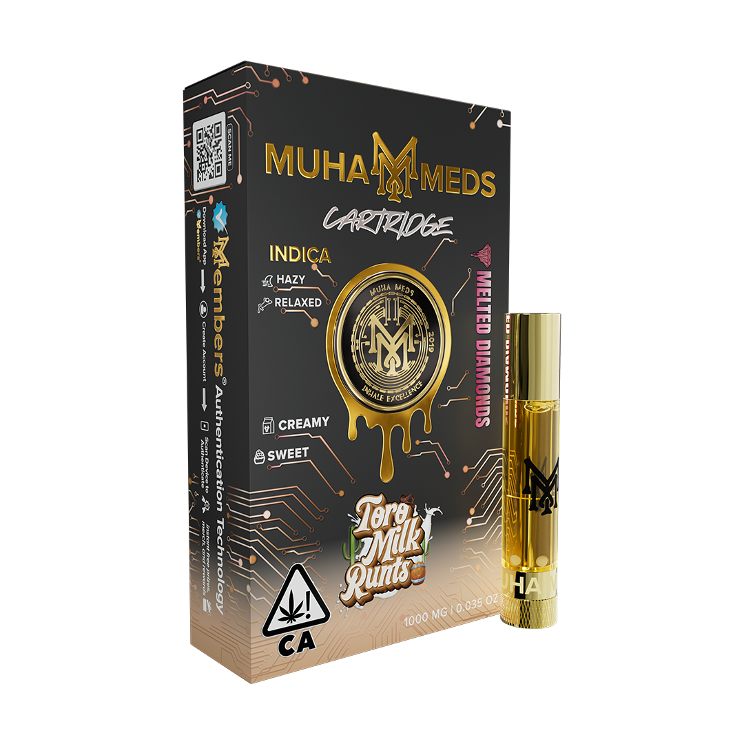 Toro Milk Runts cartridge featuring a premium cannabis vape cart with creamy candy-inspired flavor and smooth vapor.