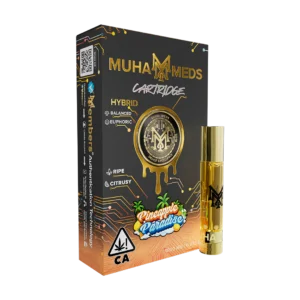 Pineapple Paradise 1g hybrid disposable vape cart from Muha Meds. Enjoy tropical, sweet flavors with smooth and potent cannabis hits, perfect for relaxation and on-the-go vaping.