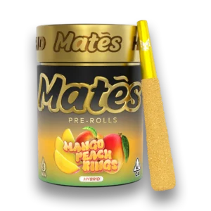 Mango Peach Kings Pre-Roll infused with high-quality cannabis, delivering a smooth tropical mango and peach flavor with a balanced, potent smoking experience